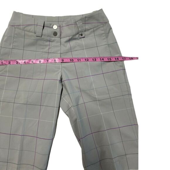 Nike Women Golf Dri-Fit under knee Pants Sz 4 Gray Plaid flat front - Picture 7 of 9